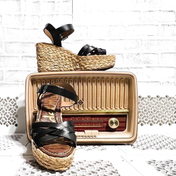 Sam Edelman Black Darline Wedge Espadrilles - Picture 1 of 4